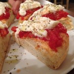Buratta and tomato pizza at Araldo Arte del Gusto